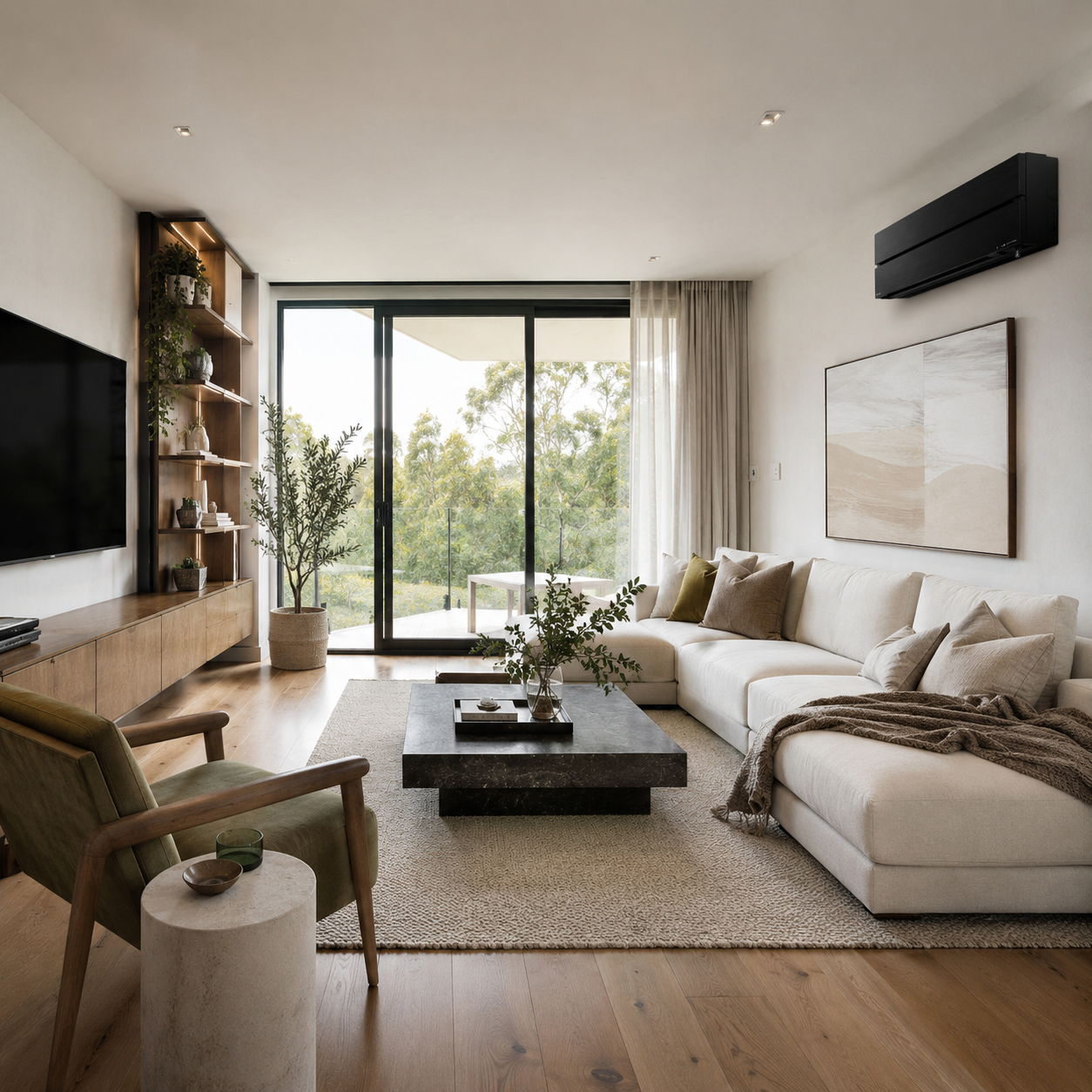Bright Minimalist Living Room Retreat Mitsubishi LN
